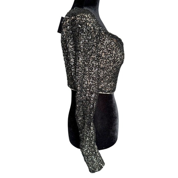 Michael Costello X Revolve Nadiya Top In Black Sequins Party Sexy Sz Small - Picture 8 of 12